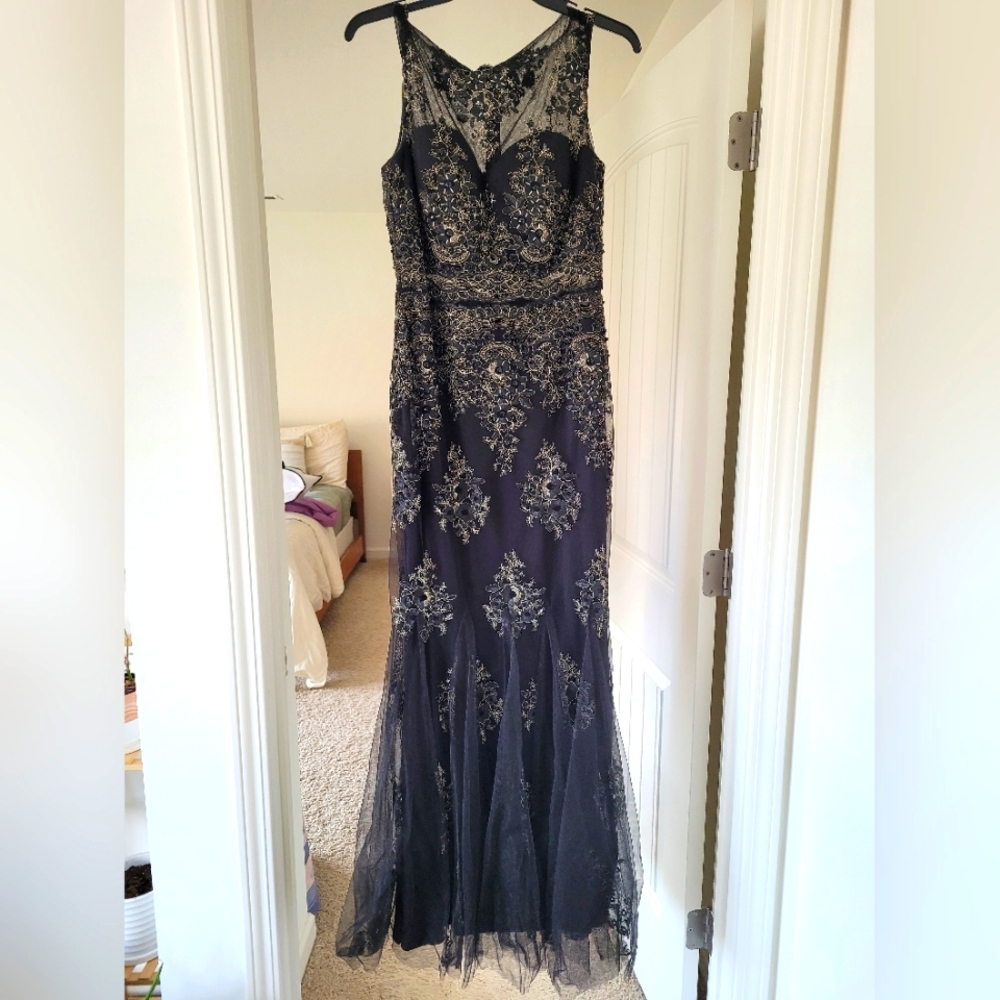 Black and gold formal gown